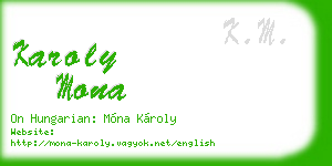 karoly mona business card